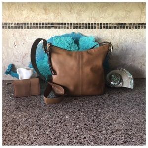 Vintage Coach Slim Soho Crossbody #9328 and matching wallet in British Tan